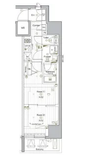 PREMIUM CUBE G 後楽園【10階】の間取り