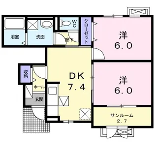 ラング クレスタ【1階】の間取り