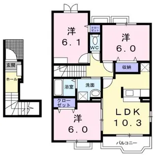 N&YアベニューG・H【2階】の間取り