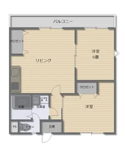 ルーミング別府【7階】の間取り