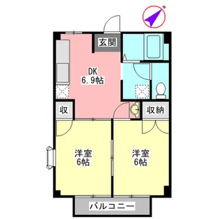 グリーンハイツ【2階】の間取り