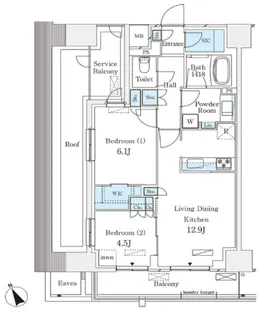 パークナードフィット南青山ガーデン【8階】の間取り