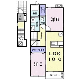 サンベリーズ【2階】の間取り