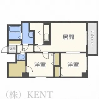 ベイス ランス ウォーター【8階】の間取り