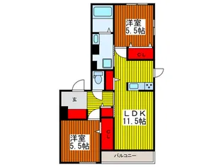 Grand Livio 浦和美園【2階】の間取り