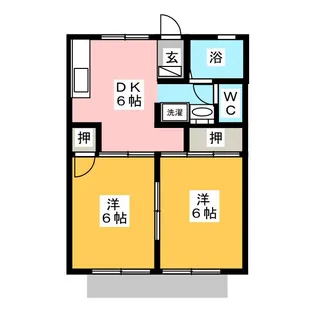 開沖ライブタウン D棟【1階】の間取り