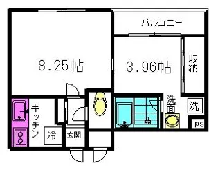 サンライズ茨田【3階】の間取り