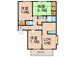 ファミールジャルダン A【1階】の間取り