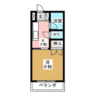 フラットサンパール【6階】の間取り