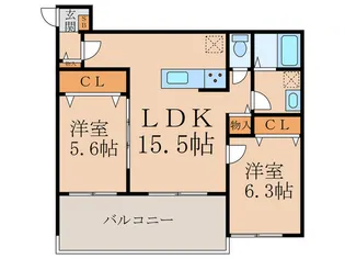 MOCXION桃山【2階】の間取り