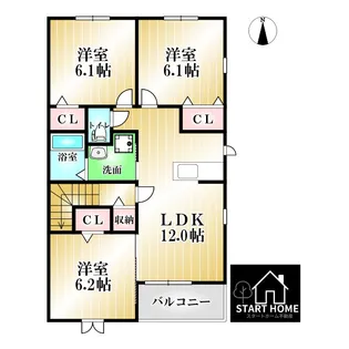 パークアクシスオストA【2階】の間取り