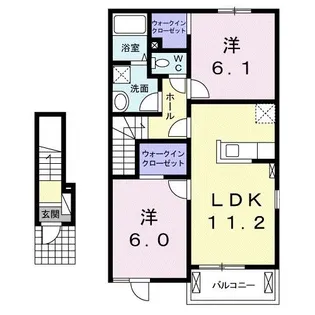 ヴィーヴェレ III【2階】の間取り