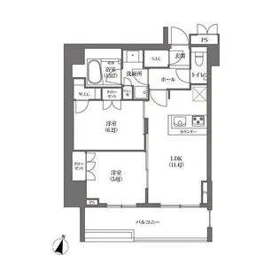 HAMACHO APARTMENTS【13階】の間取り