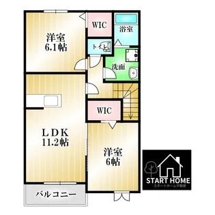 コンフォール矢三B【2階】の間取り