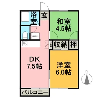 ハイツ栄A棟【1階】の間取り