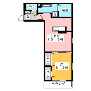 アフレッシュテラス貝塚【2階】の間取り