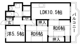 グリーンハイツ向陽【5階】の間取り