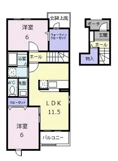 スペース ルーメンII【2階】の間取り