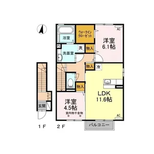 D-room ヴァンフィールA【2階】の間取り