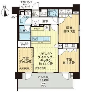 ウィルローズ自由が丘【8階】の間取り