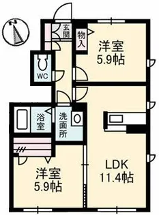 シャーメゾン南町 B棟【1階】の間取り