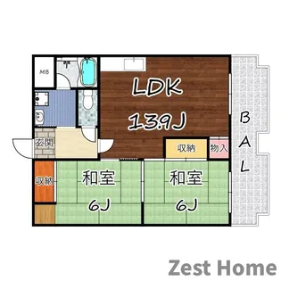 ラポール武庫之荘【3階】の間取り