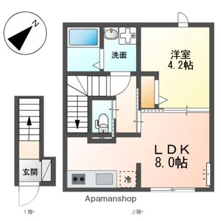 (仮称)吹田市新芦屋アパート【2階】の間取り