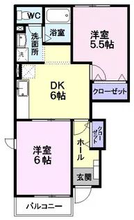 ベルソー B【1階】の間取り