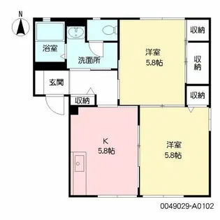 フローリッシュ・サザン A棟【1階】の間取り