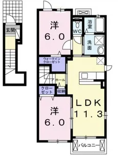 ミルフロールIIIA【2階】の間取り
