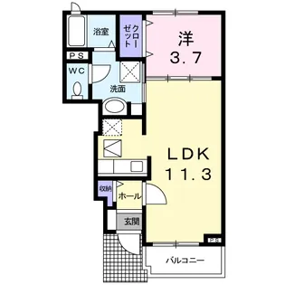 アップルフィールドII【1階】の間取り