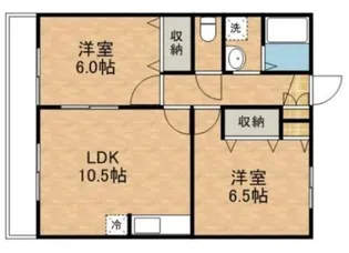 サンライズ万葉B棟【1階】の間取り
