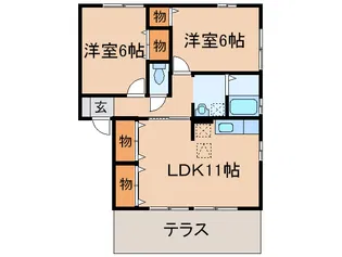 プレミールIII【1階】の間取り