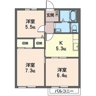 ウィスタリア A【1階】の間取り