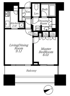 パークコート虎ノ門愛宕タワー【14階】の間取り