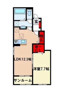 メゾン ド ヴィラ【1階】の間取り