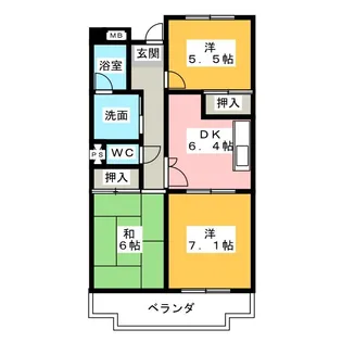 ハイネス相川【5階】の間取り