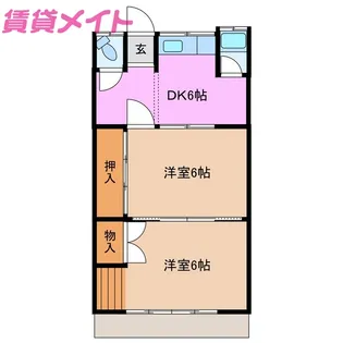 松岡田端アパート【1階】の間取り