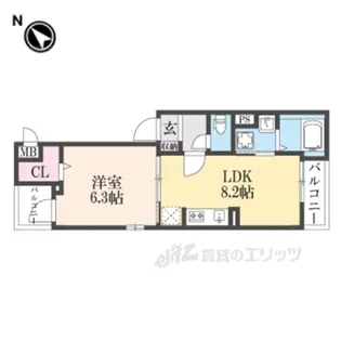 リベルテF・皐月【3階】の間取り