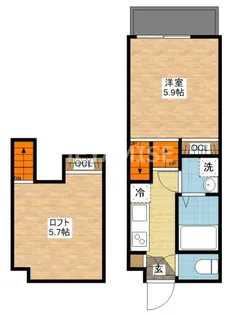 1SKの間取り画像