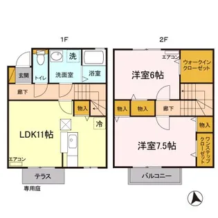 栃木県宇都宮市山本2【一戸建】の間取り