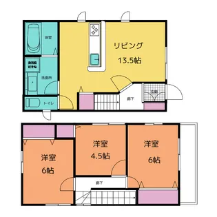 岐阜県岐阜市洞【一戸建】の間取り