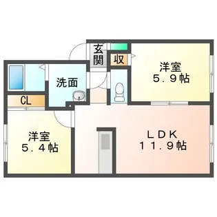 シャーメゾン新中野【2階】の間取り