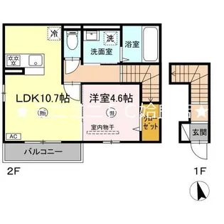 鹿児島県姶良市東餅田【アパート】の間取り