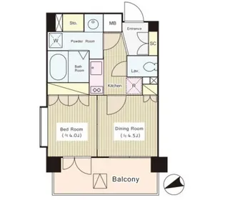 コートラクリア京橋【5階】の間取り