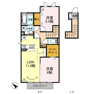 メゾン・ド・プリマ【2階】の間取り