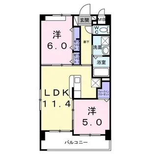 ローズ ライン【3階】の間取り