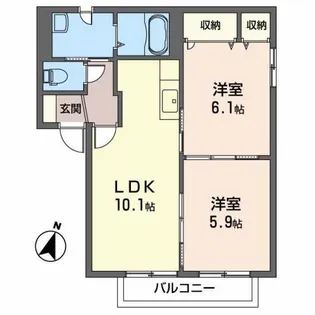 ロイヤルハイツ J【1階】の間取り