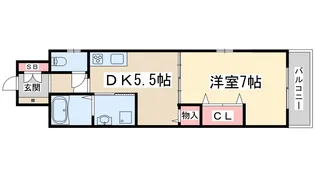 1DKの間取り画像