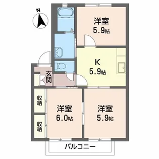 ディアス千原【2階】の間取り
